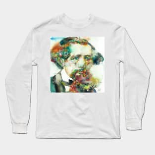 CHARLES DICKENS - watercolor portrait .3 Long Sleeve T-Shirt